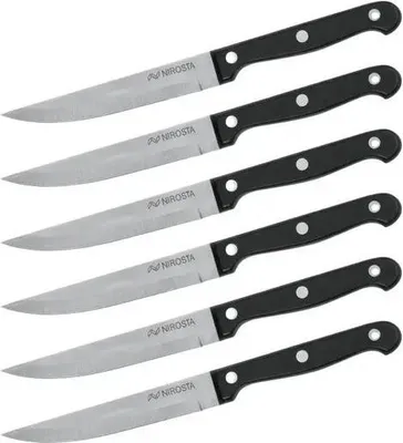 Immagine prodotto di Set di coltelli da bistecca, 6 pezzi, Nirosta Mega, 21 cm, lama in acciaio inossidabile, manico in POM