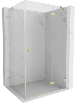 Obrázek produktu pro Mexen Lunar sprchový kout pravý otevírací 85 x 90 cm, transparentní, kartáčované zlato - 834-085-090-55-00-P