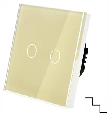 Image de Indual Interrupteur Double Tactile Verre Doré