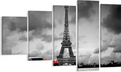 Produktbild von Bild auf Leinwand - Leinwandbild - Auto Eiffle Paris Stadt - 100x60cm - Wand Bild - Wanddeko - Leinwanddruck - Bilder - Kunstdruck - Wanddekoration - Leinwand bilder - Wandkunst - EG100x60-2828