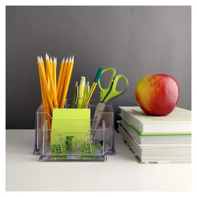 Produktbild von Acryl-Stifteköcher Tisch-Organizer Schreibtisch-Organizer Stifthalter transparent