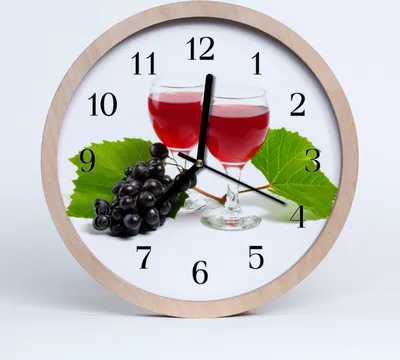 Produktbild von Holzuhr 20fi cm wanduhr - Trauben für den Wein Küche