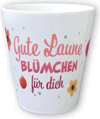 Produktbild von Gute Laune Blümchen für dich Blumentopf aus Keramik