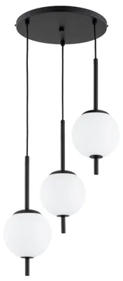 Immagine prodotto di Lampada a sospensione a sfere DIORA nera 3xE14x10W in metallo, dimensioni: 85x41,9x41 cm, IP20, Alfa
