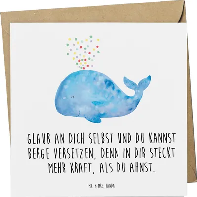 Produktbild von Mr. & Mrs. Panda Glückwunschkarte Selbstvertrauen stärken - Weiß - Geschenk, doppelkarte, positive Energie, Glaub an dich selbst, Herausforderungen meistern, Vertrauem