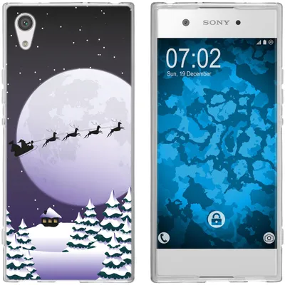 Produktbild von PhoneNatic Case kompatibel mit Sony Xperia XA1 Silikon-Hülle X Mas Weihnachten Santa - Night M5