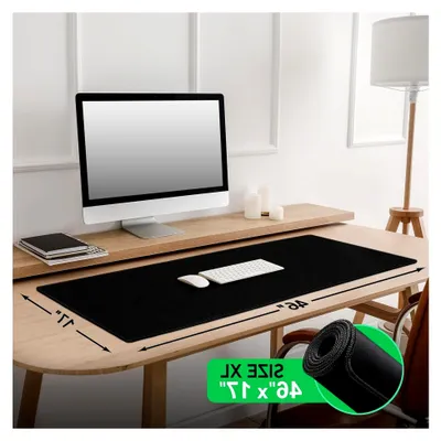 Produktbild von Großes Gaming-Mauspad für den Schreibtisch, 116,8 x 43,2 cm, 5 mm, Schwarz, XXL