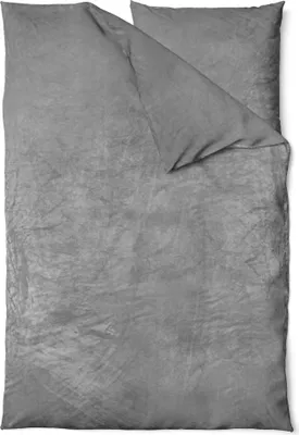 Produktbild von Winter Bettwäsche Teddy Plüsch Nicki Uni Flauschig Kuschelig Warm Weich Fleece, Farbe:Uni grau, Größe:2 teilig 135x200 cm