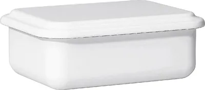 Produktbild von Riess Vorratsbehälter Emaille mit Deckel 15x11x5cm niedrig weiss