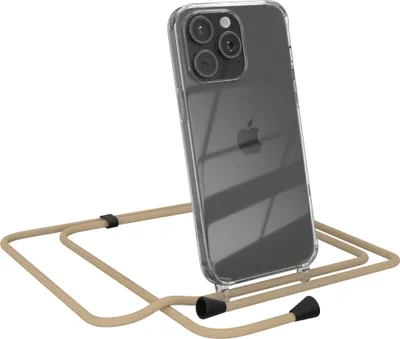 Produktbild von EAZY CASE Handykette kompatibel mit Apple iPhone 15 Pro Max, Handyhülle mit Umhängeband, Handykordel, Schutzhülle Clear, Band in Blau