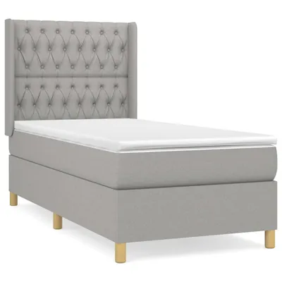 Produktbild von vidaXL Boxspringbett mit Matratze Hellgrau 90x190 cm Stoff