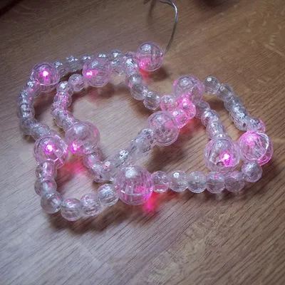 Produktbild von Deko LED Perlen-Lichterkette pink 10er Batterie innen BI11312