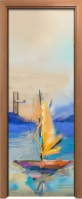 Produktbild von Türposter 70x200 cm Türaufkleber Türtapete Türfolie Klebefolie Wohnkultur Boot segelt Wasser