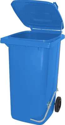 Produktbild von BRB 80 Liter Mülltonne/Müllgroßbehälter, blau, mit Fußpedal für handfreie Bedienung