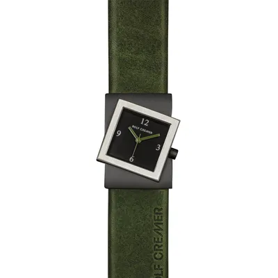 Produktbild von Rolf Cremer Uhr Turn S 507766 Lederband, Edelstahl, grün