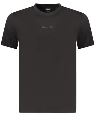 Image de T-shirt noir à col rond pour hommes, en Coton, avec impression en relief