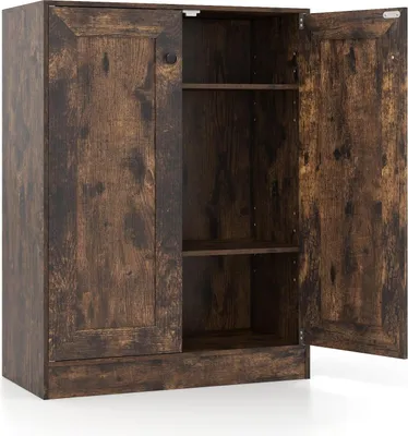 Immagine prodotto di Credenza in legno con ripiani regolabili, marrone rustico