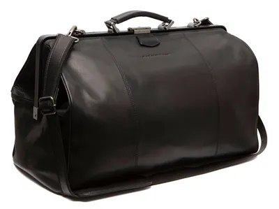 Immagine prodotto di The Chesterfield Brand Pelle borsa da viaggio borsa a tracolla con scomparto per laptop Travel Bag Black nero