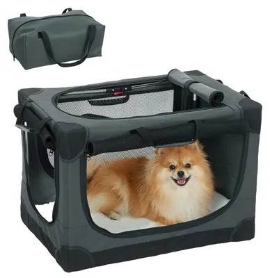 Produktbild von Hundebox faltbar Hundetransportbox mit Kissen abnehmbar waschbar Bezug aus Oxford-Gewebe für Hunde bis 4kg Armeegrün