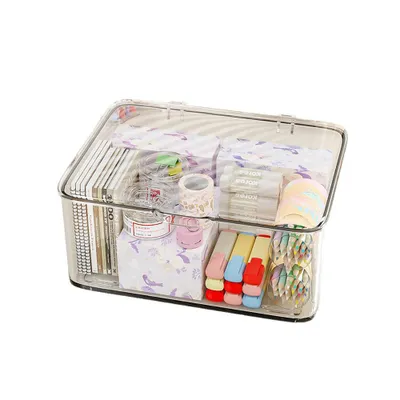 Produktbild von Aufbewahrungsbox Transparente Displaybox Acryl Organizer, 23,7 x 19 x 10 cm, mit Deckel