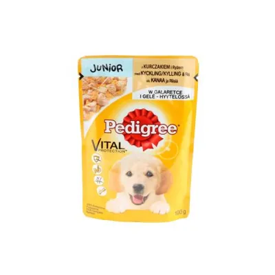 Produktbild von Pedigree Junior - Nassfutter für Hunde, Huhn in Gelee 12 x 100g