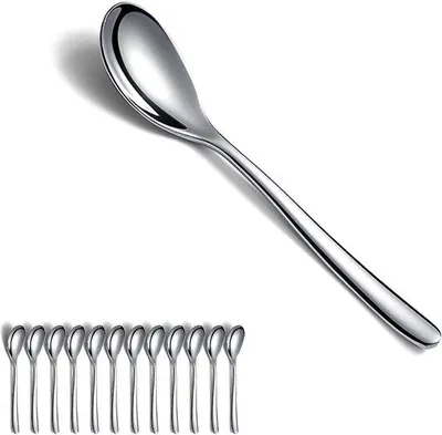 Obrázek produktu pro Ibenzoa® Sada nerezových lžic – 12 kusů, 14 cm, kvalitní lžičky vhodné pro každodenní použití i pro slavnostní příležitosti