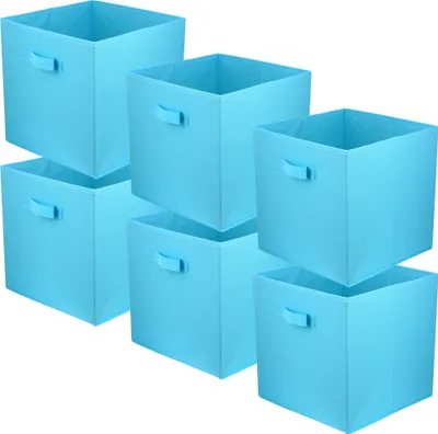 Produktbild von Lavita Storage Box | faltbare Aufbewahrung Boxen 31 x 31 x 31 cm | Schubladen-Organizer Box| Ordnungssysteme für Kleidung | Kleideraufbewahrung & Organisation | Türkis | 6 stück