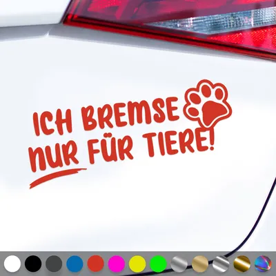 Produktbild von PantherPixel Bremsen Aufkleber Nur Für Tiere Tierrettung Tierschutz Sticker Auto Geschenkidee Farbe Rot