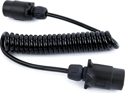 Immagine prodotto di Cavo a spirale con spina e presa a 7 poli, per rimorchi roulotte caravan auto camion trattori, prolunga cavo rimorchio – adattatore a spirale