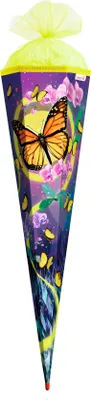 Produktbild von ROTH Schultüte Schmetterling 85 cm groß eckig Rot(h)-Spitze Zuckertüte Schulanfang