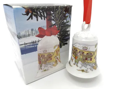 Produktbild von Hutschenreuther Porzellan Weihnachtsglocke Glocke 1992 mit Originalverpackung