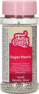 Produktbild von FunCakes Zuckerperlen 2mm -Metallic Silber- 80g