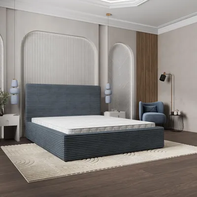 Produktbild von Masseno Polsterbett MIRETTI 120x200 cm, Polsterbett mit Bettkästen -Grau, TILIA 85