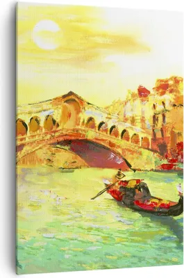 Produktbild von Bild auf Leinwand - Leinwandbild - Einteilig - Venedig Gondel - 70x100cm - Wand Bild - Wanddeko - Wandbilder - Leinwanddruck - Kunstdruck - Wanddekoration - Leinwand bilder - Wandbild - PA70x100-3841