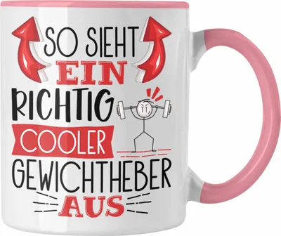 Produktbild von Trendation - Gewichtheber Tasse Geschenk So Sieht Ein Richtig Cooler Gewichtheber Aus Geschenkidee Spruch Lustig Becher (Rosa)