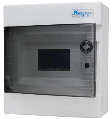 Imagen del producto de Caja de distribución mural KOPP, modelo N8C, grado de protección IP40, con puerta, de una fila, 8 polos