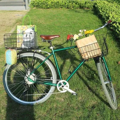 Produktbild von Famanu Fahrradkorb hinten - Faltbar - Stabil - Hängender Fahrradkorb mit Gepäcknetz