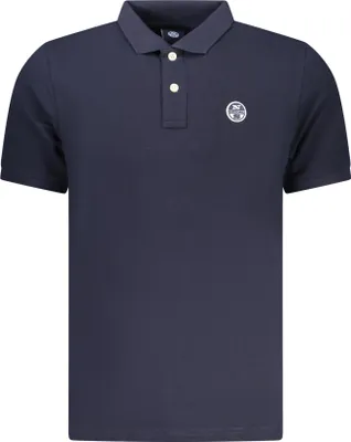Immagine prodotto di Elegante polo da uomo blu con applicazione e abbottonatura
