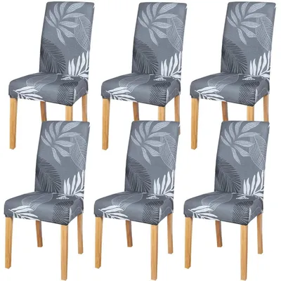 Productafbeelding van Stoelhoes set, 6 stuks, elastisch, universeel, wasbaar. Materiaal: 92% polyester, 8% Elasthan