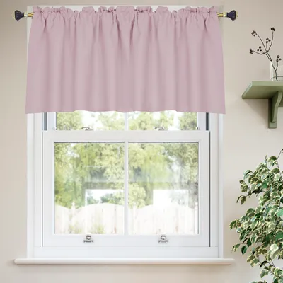 Produktbild von 2 Stück Scheibengardinen Verdunkelungs Vorhänge Bistrogardine Kurz Vorhang Gardinen für Küche Wohnzimmer Schlafzimmer, B132xH46cm, Rosa