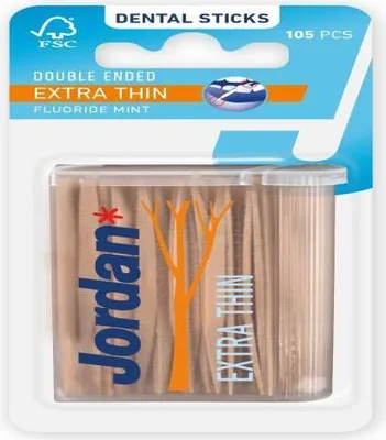 Produktbild von Jordan Zahnstocher – Extra dünn, 105 Stück