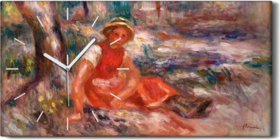 Produktbild von Leinwand Uhr Küche Wohnzimmer Bild 60x30 Malerei Abstrakte Frauen Wald Bäume - weiße Hände