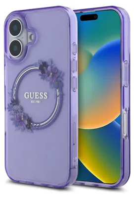 Immagine prodotto di Guess Guhmp16Shfwfcu Iphone 166.1 Fioletowy/Purple Custodia rigida Iml Fiori  Magsafe