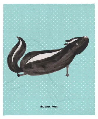 Produktbild von Mr. & Mrs. Panda Couchdecke Stinktier Yoga - Türkis Pastell - Geschenk, Bettdecke, Sofaüberwurf, Wildtier, Warme Decke, Skunk, Raubtier, Lebe, Bettüberwurf, Wohndecke