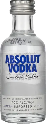 Image de Absolut Vodka Miniaturflasche 40% vol. 0,05 L