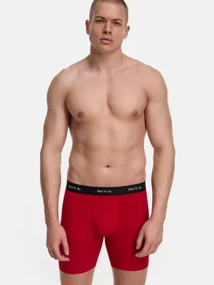 Produktbild von Phil & Co. Berlin Herren Retro Boxer 2-Pack Long Boxer - black-red-chilli pepper - Größe L