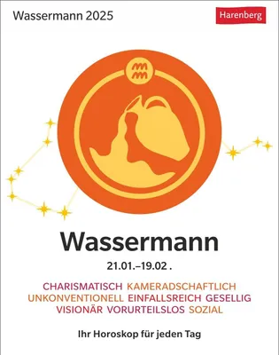 Produktbild von Wassermann Sternzeichenkalender 2025 - Tagesabreißkalender - Ihr Horoskop für jeden Tag