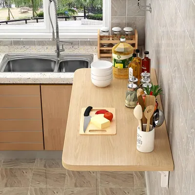 Immagine prodotto di Tavolo pieghevole multifunzionale da parete in legno