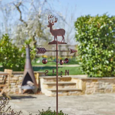 Image de Drapeau de jardin "Cerf" - Hauteur 170 cm - Accessoire de jardin - Décoration - Pour l'extérieur - Esthétique soignée - Drapeau de jardin