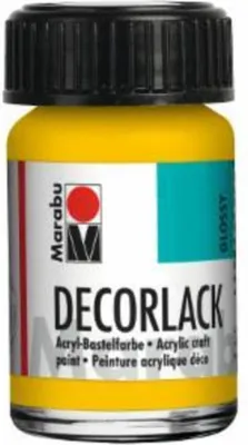 Immagine prodotto di Marabu 1130 39 021 Lacca decorativa acrilica, giallo medio 021, 15 ml